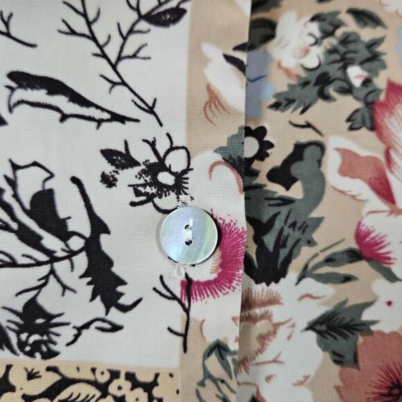 Womens Brylane Woman Collection Patchwork Pattern Long Sleeve Button Top 3X - Picture 11 of 11